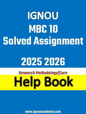IGNOU MBC 10 Solved Assignment 2025 2026